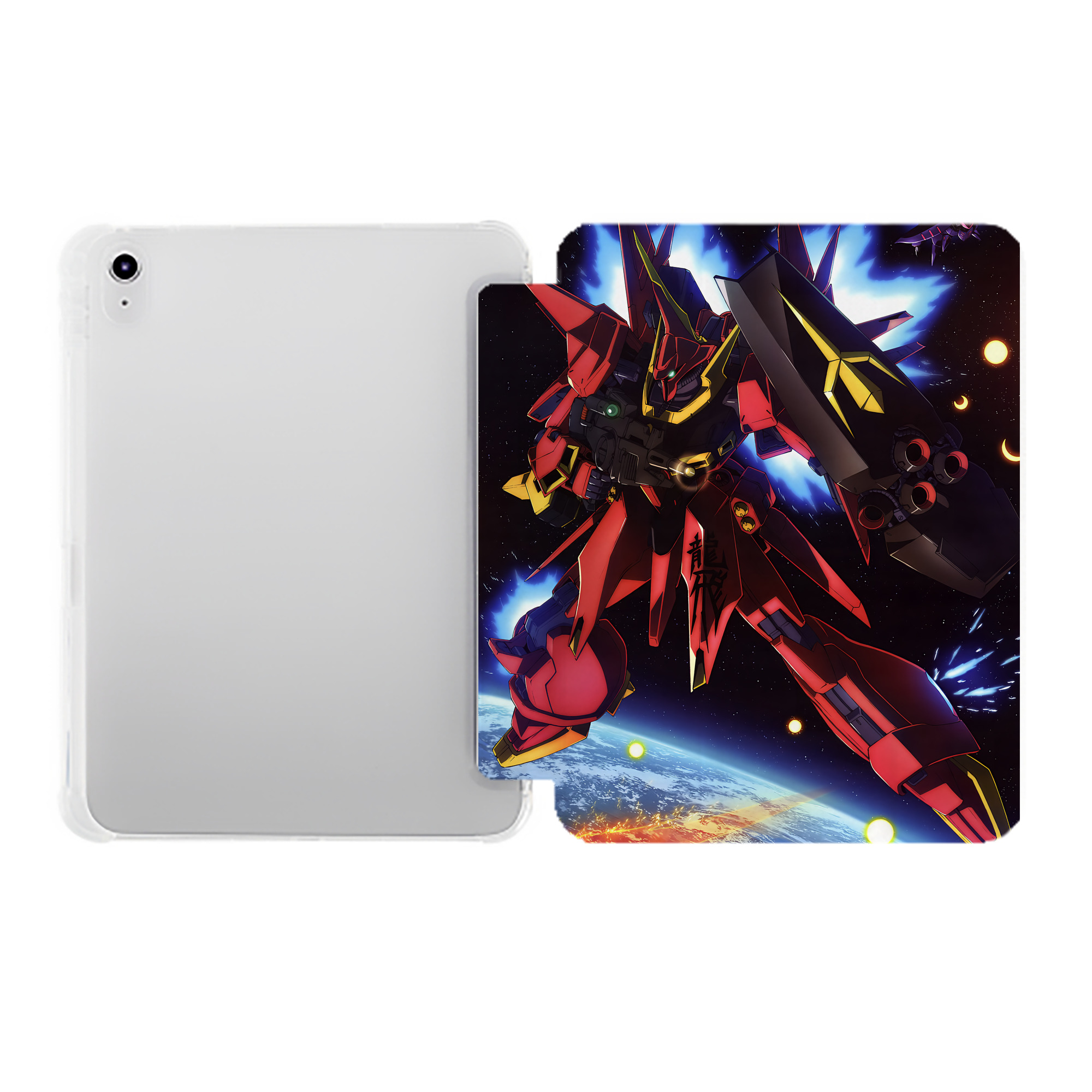 （画像用） 機動戦士ガンダム Mobile Suit Gundam IPad ケース ペン収納付き 三つ折りスタンド PUレザー×シリコン 対応機種9.5/10.5/10.9インチ